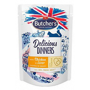 Butcher's Cat Delic.Dinners csirke+máj tasak 100g