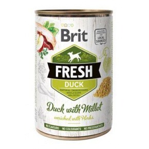 Brit Fresh Dog konzerv kacsa köleskásával 400g