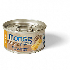 MONGE DOG NATURAL kuřecí maso se sýrem pro psy 95 g MONGE DOG NATURAL kuřecí maso se sýrem pro psy 95 g
