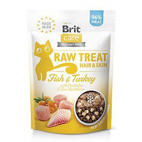 Brit Raw Treat Cat Hair&Skin, hal és pulyka 40g Brit Raw Treat Cat Hair&Skin, hal és pulyka 40g