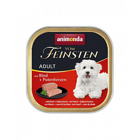 Animonda Vom Feinsten kutya ADULT marhahús és pulykaszív bal. 11 x 150 g Animonda Vom Feinsten kutya ADULT marhahús és pulykaszív bal. 11 x 150 g