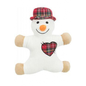Karácsonyi Játék kutya Hóember hanggal 29cm TR 1db
