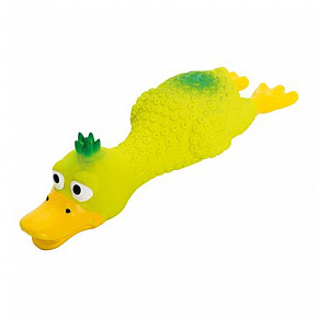 Tépett tollú kacsa bóbitával, fekvő, hanggal, 18 cm, zöld, HipHop Dog Tépett tollú kacsa bóbitával, fekvő, hanggal, 18 cm, zöld, HipHop Dog