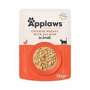 Applaws Cat tasak Adult Broth csirkemell lazaccal 70g