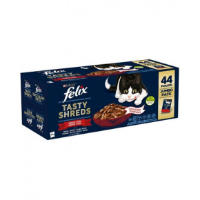 Nestlé FELIX Tasty shreds macska Multipack csirke&marha&kacsa&pulyka szószban tasak 44x80 g