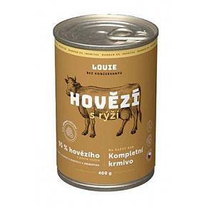 Louie Dog konz. Marhahús rizzsel és prebiotikumokkal 400g Louie Dog konz. Marhahús rizzsel és prebiotikumokkal 400g