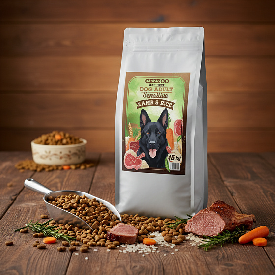 CEZZOO Premium Dog Adult Sensitive Bárány & Rizs 15kg