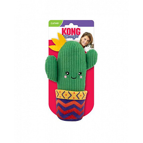 Kong Cat Cactus Wrangler játék cserépedénnyel, zöld, poliészter Kong Cat Cactus Wrangler játék cserépedénnyel, zöld, poliészter