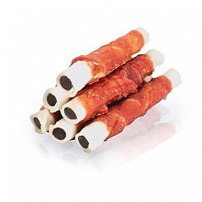 KIDDOG BUFFET kacsamell bivaly rúdra tekerve 17cm/60g, csirkemájjal töltve [50db]