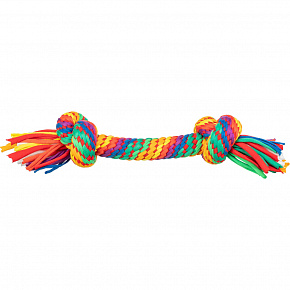 Játék súlyzó / húzójáték 30 cm, 2 csomó, többszínű - KORLÁTOZOTT AJÁNLAT