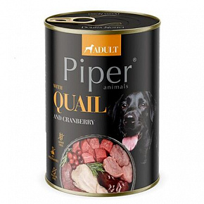 NEW PIPER fürjjel és áfonyával, kutyakonzerv 400 g