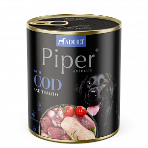 NEW PIPER tőkehalas és paradicsomos kutyakonzerv, 800 g