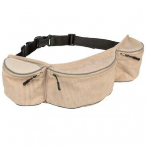 Baggy Belt, ledvinka se 3 kapsami, pásek 62-125 cm, manšestr, béžová