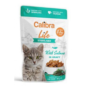 Calibra Cat Life capsa Sterilizált lazac mártásban 85g