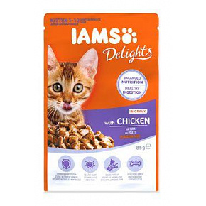 Iams Cat Kitten Delights tasak Csirke szaftban 85g Iams Cat Kitten Delights tasak Csirke szaftban 85g
