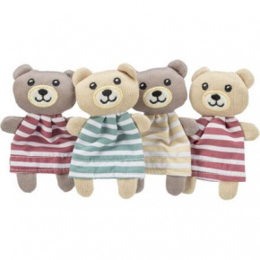 Teddy mackó ruhában, macskamentával, 12 cm, szövet, különböző színekben