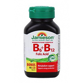 Jamieson B6 B12-vitaminok + folsav 110 tbl