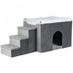 HARVEY belső kennel lépcsővel 119x47×50 cm, tárolóhely, szürke