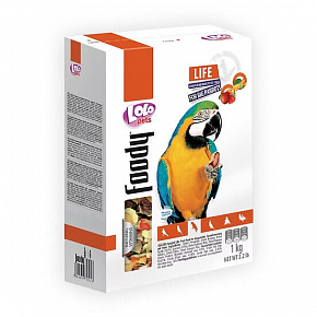LOLO Foody Life zöldség/gyümölcs eledel nagy papagájoknak 900 g