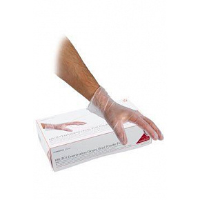 Kesztyű nem.magas.KRUTEX Vinyl méret.L/100db por nélkül