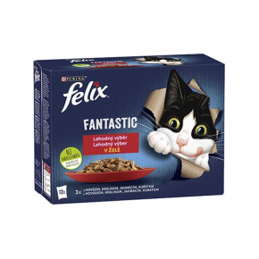 Nestlé FELIX Fantastic cat Multipack húsválaszték zselés kapszula 12x85 g