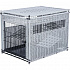 Belső kennel, M: 58 x 60 x 77 cm, polirattan, világosszürke