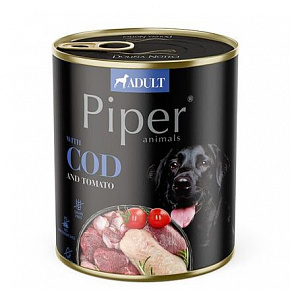 NEW PIPER tőkehalas és paradicsomos kutyakonzerv, 800 g