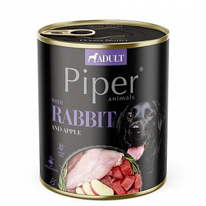 NEW PIPER nyúllal és almával, kutyakonzerv 800 g