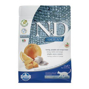 N&D OCEAN CAT Adult Hering, sütőtök és narancs 300g