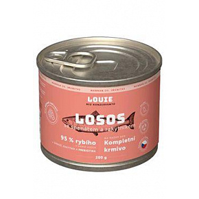 Louie Dog konz. Lazac homoktövissel.spenóttal, prebiotikumokkal 200g Louie Dog konz. Lazac homoktövissel.spenóttal, prebiotikumokkal 200g