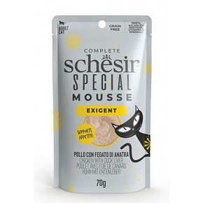 Schesir Cat pocket Special Mousse Exigent csirke/máj70g