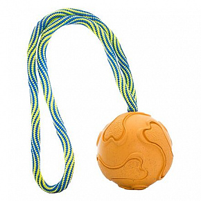 Dobó edzőlabda rizshéj rostokkal, 6/30 cm kötéllel HipHop Dog