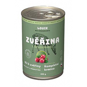 Louie Dog konz. Vadhús áfonyával és prebiotikumokkal 400g Louie Dog konz. Vadhús áfonyával és prebiotikumokkal 400g