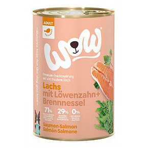 WOW Dog konz. Felnőtt lazac paradicsommal 400g
