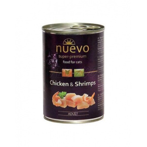 NUEVO cat Adult Chicken & Shrimps bal. 6 x 400 g-os konzervdoboz