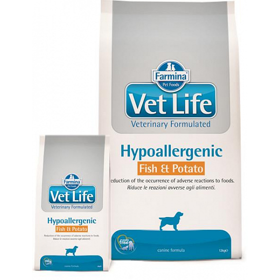 Vet Life Natural DOG Hypo hal és burgonya 12kg