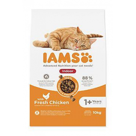 Iams Macska Felnőtt Beltéri Csirke 10kg