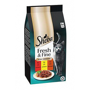 Sheba tasak Fresh&Fine marha, csirke, bárány mix 6x50g