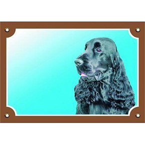 Színes jel Figyelem kutya, English Cocker Fekete