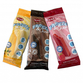 Freeze & Chew Bar - "fagyaszd le és rágcsáld", kutya csemege 65 g, [18], csoki/vanília/eper - LIMITÁLT
