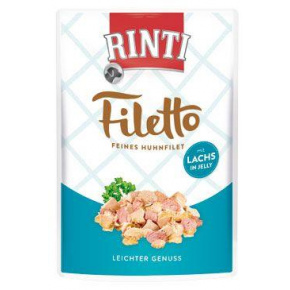 Rinti Dog Filetto zsebcsirke + lazac zselében 100g