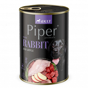NEW PIPER nyúllal és almával, kutyakonzerv 400 g
