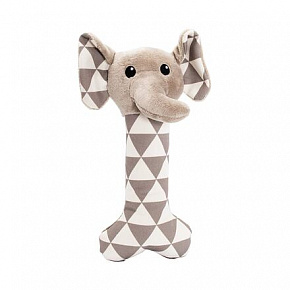 Vászon csont elefántfejjel, hanggal, 24 cm, krém/szürke, HipHop Dog