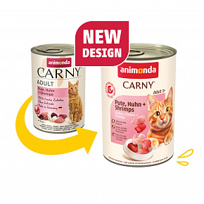 ANIMONDA konzerv CARNY Adult - pulyka, csirke+garnélarák 400g