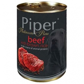 PIPER PLATINUM PURE marhahús barna rizzsel, kutyakonzerv, 400 g