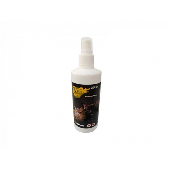 Spray Dr.Pet antiparazitic repellens hatással kutyáknak és macskáknak 200 ml (kullancs- és bolhaelhárító spray kutyáknak és macskáknak)