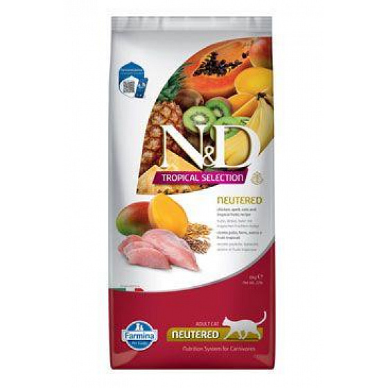 Farmina N&D macska TROPICAL SELECTION (AG) felnőtt ivartalanított, csirke 10 kg