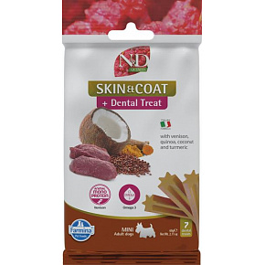 Farmina Quinoa Dog Skin Coat Venison Adult Mini 60g finomság