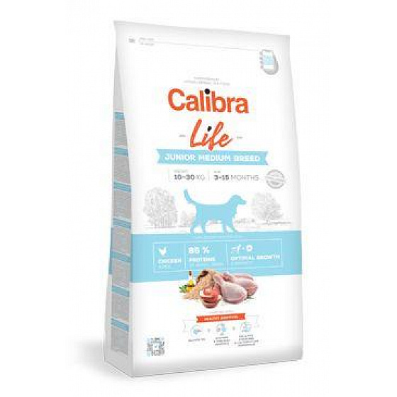 Calibra Dog Life Junior közepes fajtájú csirke 2,5kg