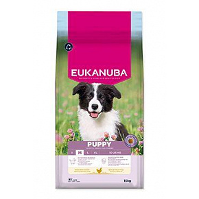 Eukanuba Közepes Testű Kölyökkutya Friss Csirkében Gazdag 15kg